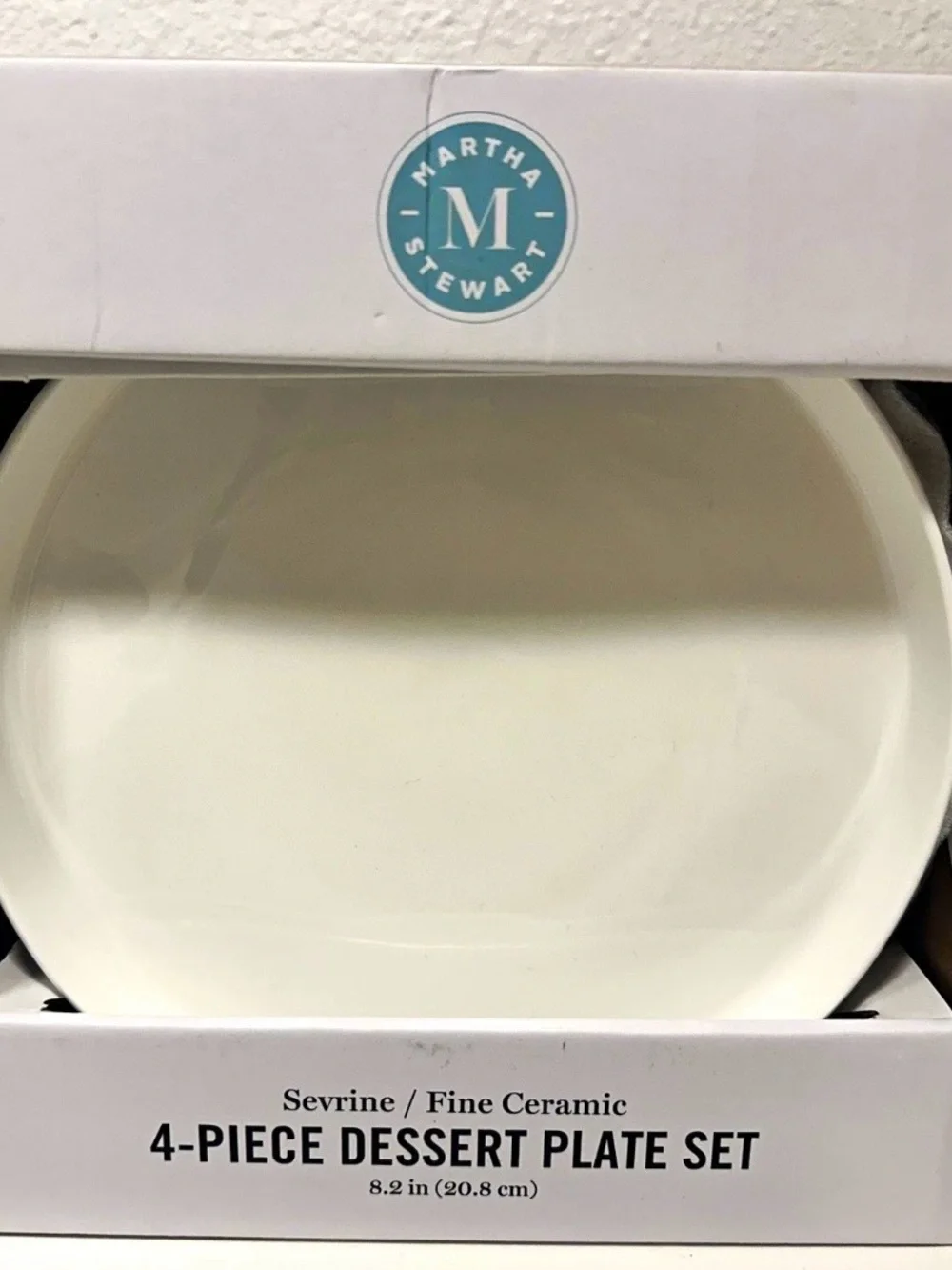 Martha Stewart Cream 4-Piece Dessert Plate Set